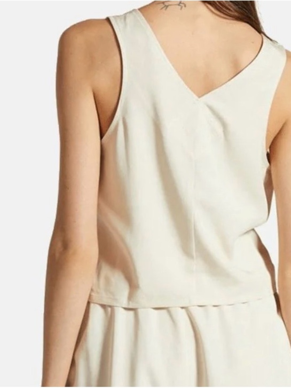 Brixton Sleeveless Button-Front Crop Top in Cream - Picture 3 of 12
